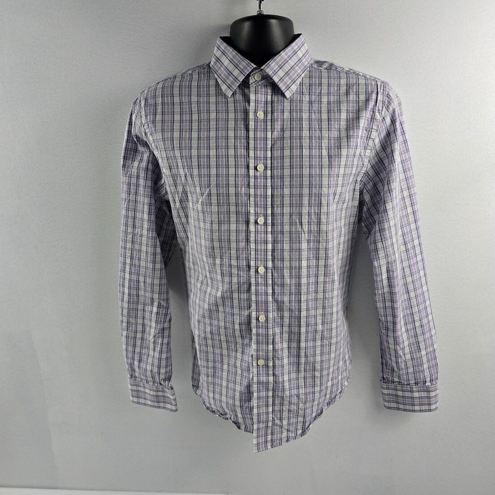 Jos A Bank dress shirt tailored‎ fit reserve M plaid button down mens 4846